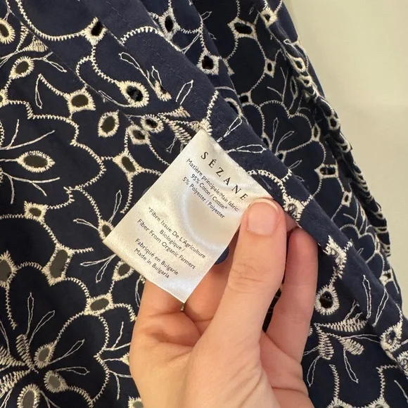 Sezane Navy Mathilda Shirt - Picture 8 of 8